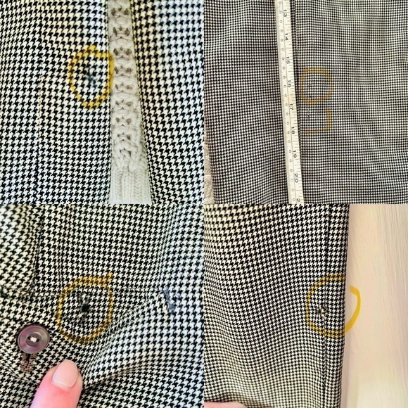 1970s Houndstooth Wool Trousers: Vintage High Waist Pants W36 L28 - Picture 16 of 16